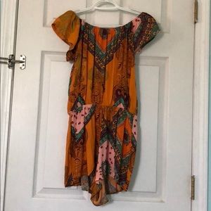 Adorable orange printed romper